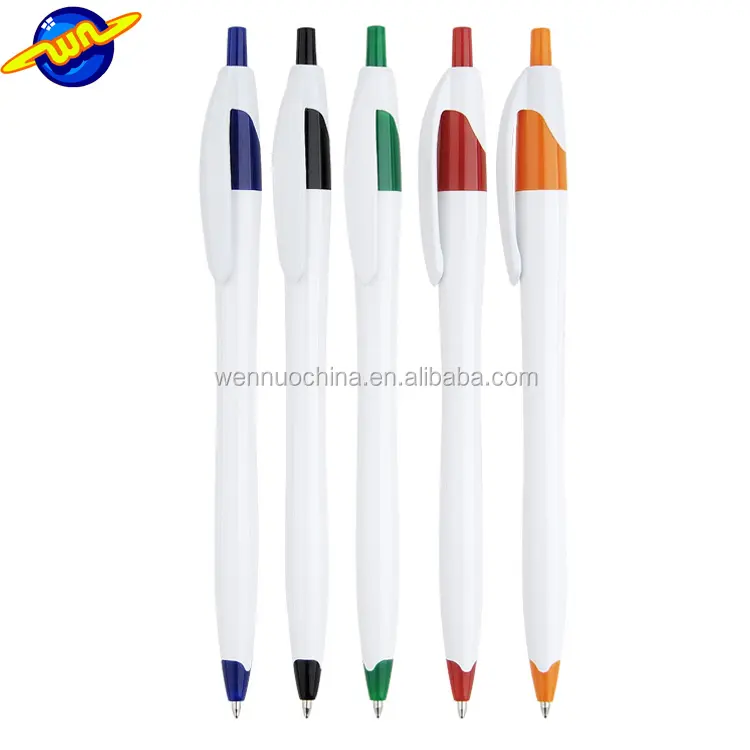 Classic simple style good price solid white barrel logo printed custom pen with logo