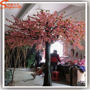 Mini arbre à fleurs de cerisier en plastique fabriqué en chine, 7 pièces, faux arbre japonais en métal, branches - Product Image 3