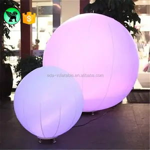 Balão branco inflável de 1m, decoração de eventos com luz led para venda a1347