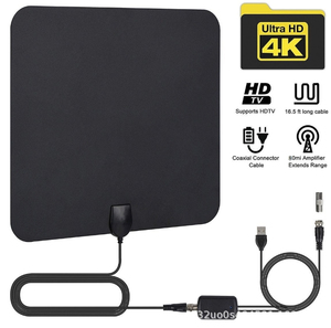 Antenne TV numérique HD Kebidumei 4K 28DB à gain élevé, prise EU, 50 miles, amplificateur actif, antenne intérieure HD, design plat - Product Image 1