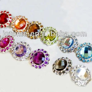 Mixed color Acrylic rhinestone buttons Sewing Rhinestones for Wedding dress/Bags/Shoes /shank