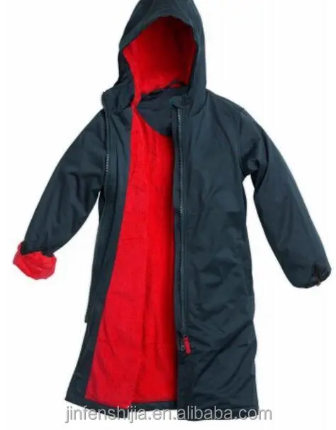 लंबी शैली hooded निविड़ अंधकार बच्चे बच्चों पहनने तैरने parka के साथ कस्टम लोगो
