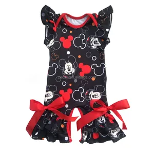 Boutique alla moda bambina senza maniche <span class=keywords><strong>vestiti</strong></span> del bambino in viola e oro tigre della stampa dell'increspatura glassa pagliaccetto in nizza di buona qualità - Product Image 2