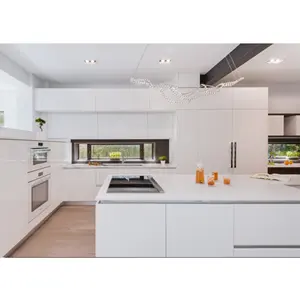 Toptan mutfak dolabı mobilya tasarımları-NICOCABINET Beyaz Parlak Cila Modern Basit Tasarım Mutfak Dolabı Modüler mutfak mobilyası