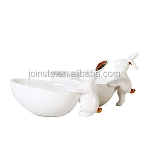 陶瓷浴缸肥皂盘，装饰肥皂盘，兔子肥皂盘