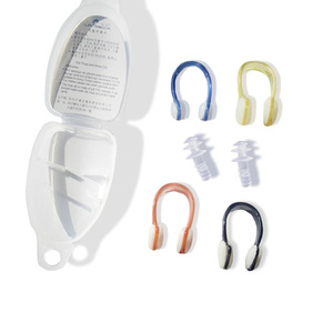 स्विमिंग के लिए वाटरप्रूफ सॉफ्ट सिलिकॉन इयरप्लग और टैप नाक क्लिप - Product Image 1