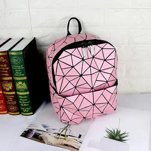 2024 Neue Mode geometrischer High School-Rucksack Mädchen-Reisetasche Geldbörse und Handtasche für Teenager