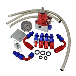 Régulateur de pression de <span class=keywords><strong>carburant</strong></span> universel AE Style 7, MGTE mkii rouge, avec kit de ligne de tuyau et jauge, livraison gratuite - Product Image 1