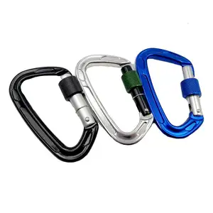 High quality Aircraft Aluminum Series 12kn carabiner locking key chain for climbing tool