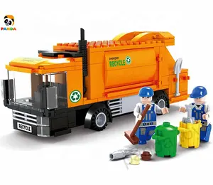 6+years old kids engineer truck building block Creative recycling garbage truck Engineering car stem interactive toys PA02132