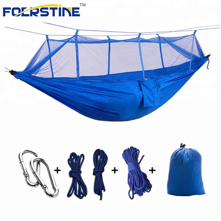 Customized Outdoor Lightweight Portable防水キャンプ210Tナイロンパラシュート生地のハンモックWith Mosquito Net