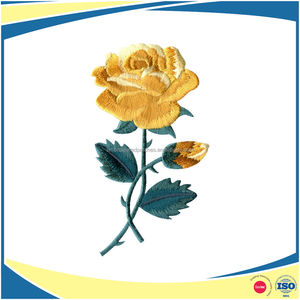เหล็กบนผ้าแพทช์เย็บปักถักร้อยกุหลาบออกแบบ - Product Image 2