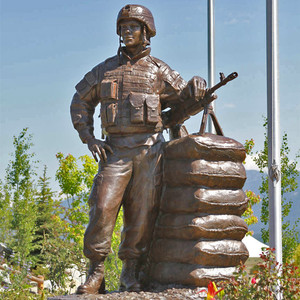 Décoration de jardin d'extérieur, sculpture en laiton grandeur nature, statue de soldat en bronze - Product Image 6