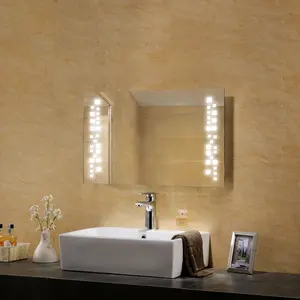 Toilet LED Illuminated Shaving Vanity Mirror With Light Bulbs Around It