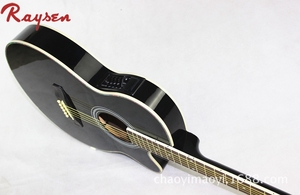 <span class=keywords><strong>Guitare</strong></span> acoustique électrique à 6 cordes Thin Line, <span class=keywords><strong>guitare</strong></span> en bois noir - Product Image 3