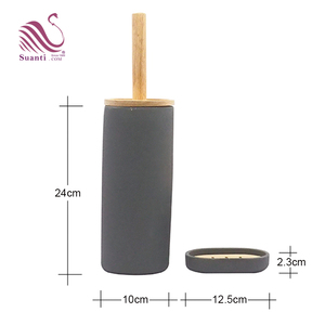 6pcs <span class=keywords><strong>Grigio</strong></span> Effetto Pietra Della Resina <span class=keywords><strong>Bagno</strong></span> Completo <span class=keywords><strong>Set</strong></span> di <span class=keywords><strong>Accessori</strong></span> Con Decorazioni In Legno per il <span class=keywords><strong>Bagno</strong></span> Decor - Product Image 5