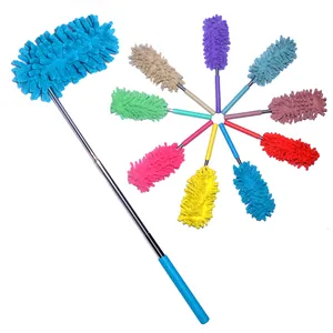 Télescopique En Acier Inoxydable Poignée fils chenille duster Lavable plumeaux Colorés plumeaux