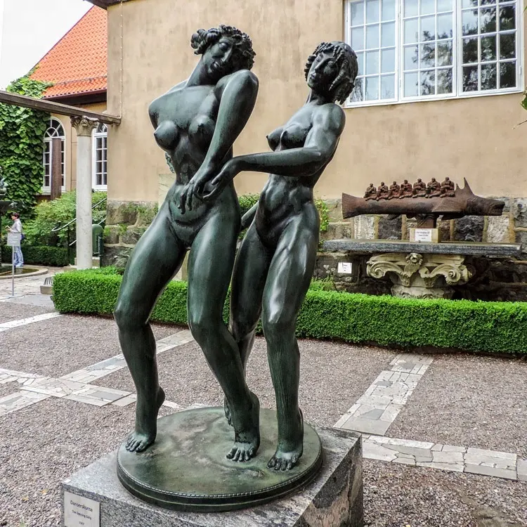 カスタムメイドポリッシュ抽象ヌードブロンズ裸人彫刻