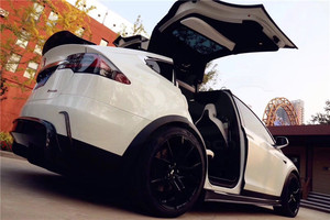 Lame de pare-choc arrière en Fiber de carbone, protection contre le vent, pour <span class=keywords><strong>Tesla</strong></span> modèle <span class=keywords><strong>X</strong></span> RZ r-zenettique, 2016 — 2017 - Product Image 2