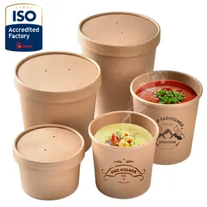 Disposable Paper Soup Cup / Paper Container For Hot And Sour Soup