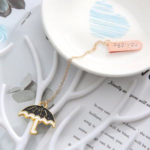 Marcapáginas de Metal esmaltado personalizados coreanos, gafas de sol chapadas, paraguas surtido, marcapáginas de Metal chapados personalizados bonitos - Product Image 5