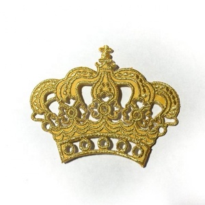 Patchs pour couronne Rockabilly, pièces brodées de haute qualité, en fer doré, personnalisé, vente en gros, collection - Product Image 3