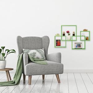 Decorativo Montaggio A Parete mensola a casa Galleggiante Si Intersecano Cubo Accent scaffale A Muro libreria
