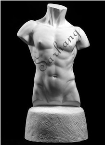 Intagliato a mano In Marmo Nudo Maschile Torso Busto Scultura