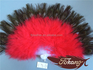 Abanico de plumas de Pavo Pluma Del Marabú Y Dos Lados Abanico de Plumas Para <span class=keywords><strong>El</strong></span> Partido Danza de los Abanicos - Product Image 2