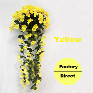 Fiori Artificiali di Seta Viola Pendenti con Decorazione a Cesto - Product Image 5