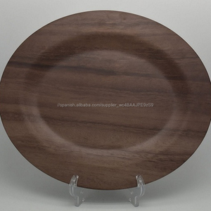 Venta al por mayor de artículos para <span class=keywords><strong>el</strong></span> hogar Oval mira como la madera cargador Placa de melamina de utilizar alimentos placa - Product Image 1