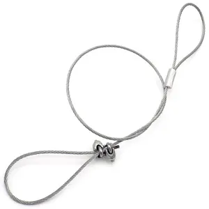 Attached Silver Colour Standard Hanger Two Side Fitting Loop Available Stainless Steel Wire Rope