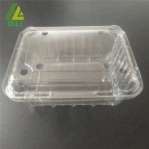 Barquette à fruits jetable en plastique PET transparent 500g 17,8x14x8cm, emballage pour fraises traitées sous blister, usage agricole, logo personnalisé - Product Image 4