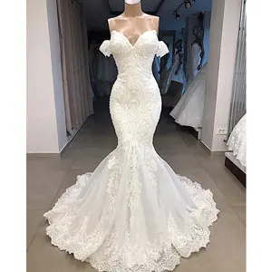 Suzhou Elegant Off Shoulder Mermaid Wedding Dress Bridal Gown