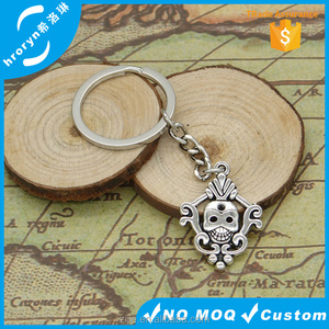 Joyería de moda 30mm Cadena Dominante Del Metal Del Anillo Llavero de Plata <span class=keywords><strong>Antigua</strong></span> Plateada cráneo totem 32*22mm Colgante - Product Image 1