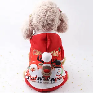 Hoodie Katun Pakaian Natal Anjing Peliharaan untuk Anjing