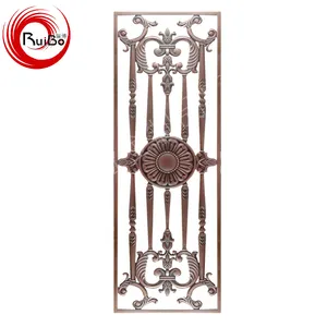 Thép không gỉ cánh cửa Màu Đỏ antique brass khắc khung cửa