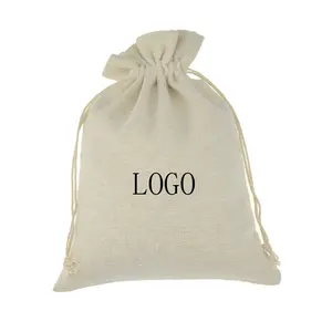 Custom color eco friendly recyclable Canvas Cotton Pouch Drawstring Bag