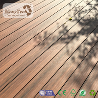 Plancher en bois synthétique gris massif WPC ignifuge extérieur résistant au feu projet de terrasse composite