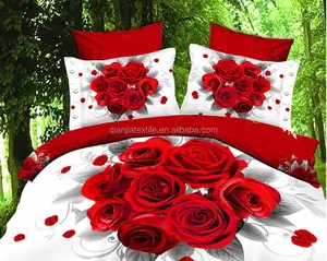 polyester 3D flower printing 4pcs bedding set