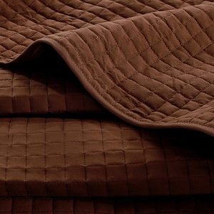 Couette de couleur unie <span class=keywords><strong>chocolat</strong></span> 86 "L-86" W Coverlet Quilt Set - Product Image 4