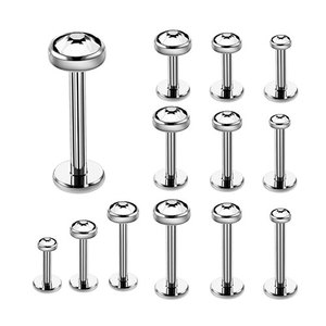 16G G23 titanyum dahili dişli Labret dudak <span class=keywords><strong>Monroe</strong></span> yüzükler küpe CZ kıkırdak <span class=keywords><strong>Tragus</strong></span> <span class=keywords><strong>piercing</strong></span> göbek takısı düğün parti