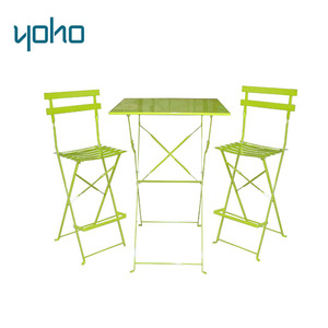 Plegable de hierro forjado <span class=keywords><strong>conjunto</strong></span> bistro <span class=keywords><strong>y</strong></span> acero francés café Bistro <span class=keywords><strong>mesa</strong></span> <span class=keywords><strong>y</strong></span> silla para uso al aire libre - Product Image 1