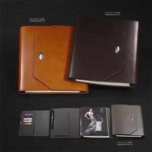 Sesuaikan A4/B5/A5/A6 Pu Notebook kulit dengan cincin pengikat