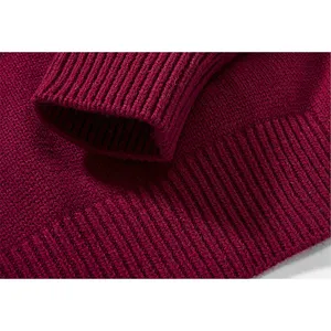 OEM-suéter de lana para hombre, suéter masculino de Diseño de equipo universitario, 7GG, grueso, personalizado, con diseño de letras jacquard, a rayas