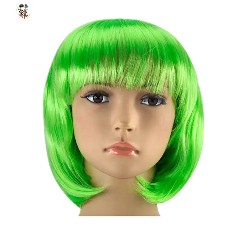 Green Wig Cheap Synthetic Wholesale Green Color Short Bob Party Costume Wigs HPC-1919