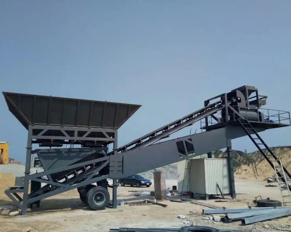 YHZS35M3 Mobile concrete batch plant price with installation service