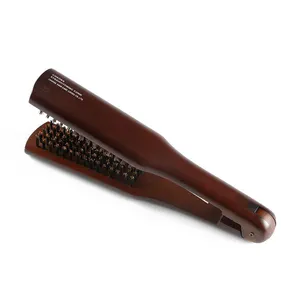 Mahogany wood boar bristle brush mens styling straight hair comb salon hair brush straight