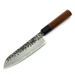 Japanese 7.5inch hammered forged kitchen santoku knife with high quality handle