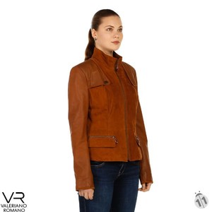 Valeriano Romano Brown Sheep <b>Leather</b> <b>Jacket</b> with <b>Suede</b> Finish Model VRM70016 Turkey - Product Image 2